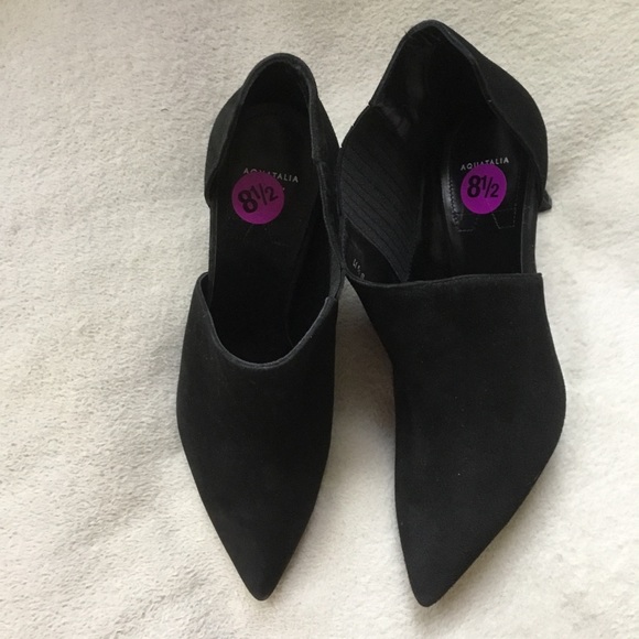 New Aquatalia black suede open sided booties 8.5 - Picture 3 of 11
